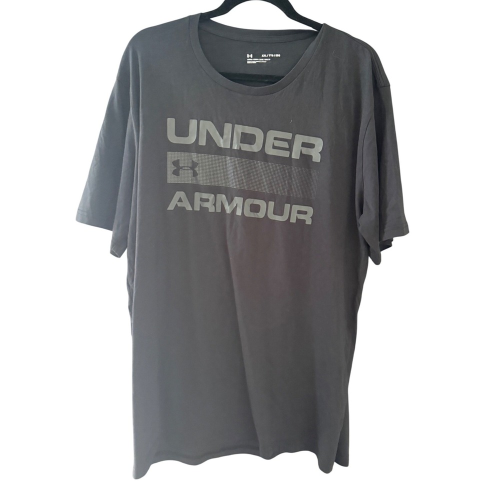 Under Armour Mens XXL Charcoal Gray Graphic Logo Short Sleeve Loose Fit T-Shirt